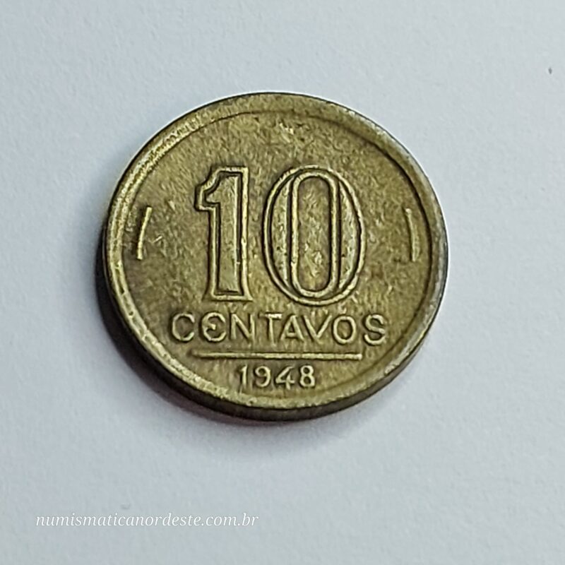 10 Centavos Ano 1948 - José Bonifácio - Imagem 3