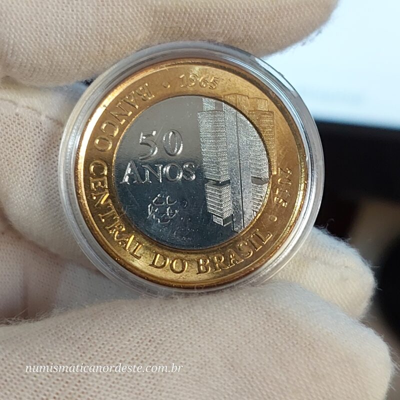 1 Real Comemorativa aos 50 Anos do Banco Central do Brasil (BC 50 Anos) - Flor de Cunho