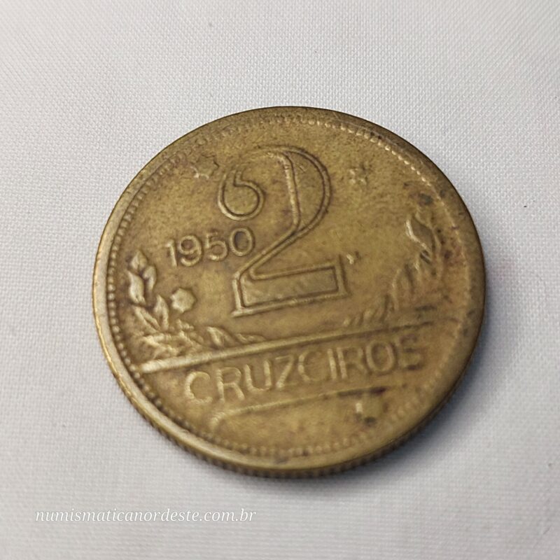 2 Cruzeiros Ano 1950 - Mapa do Brasil - Imagem 2