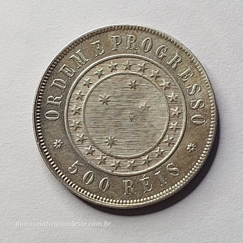 500 Réis Ano 1889 - Prata 0,917