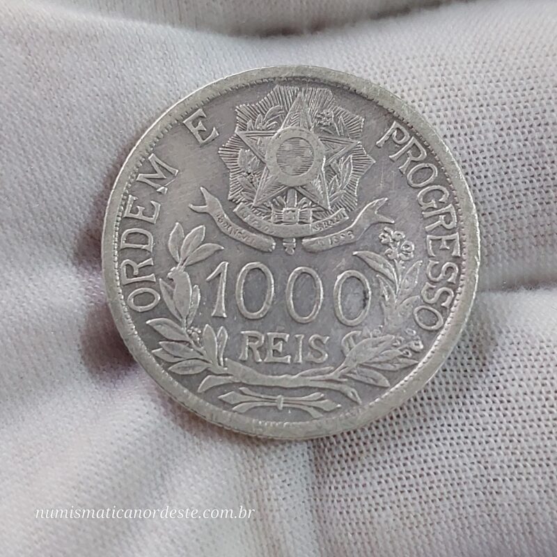 1.000 Réis Ano 1913 - Prata 0,900 - Estrelas Ligadas
