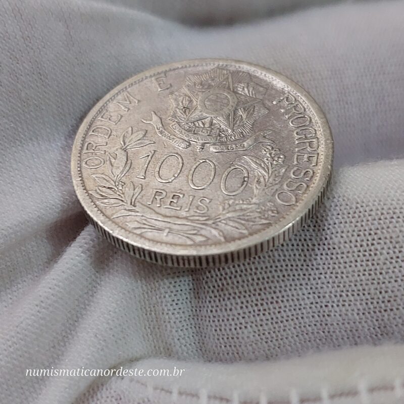 1.000 Réis Ano 1913 - Prata 0,900 - Estrelas Ligadas - Imagem 5