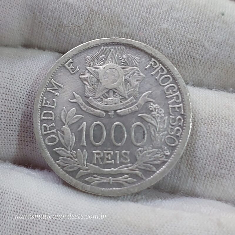 1.000 Réis Ano 1913 - Prata 0,900 - Estrelas Ligadas - Imagem 4