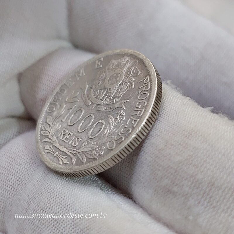 1.000 Réis Ano 1913 - Prata 0,900 - Estrelas Ligadas - Imagem 7
