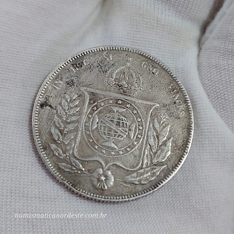 1.000 Réis Ano 1853 Prata 0,917 - Imagem 3
