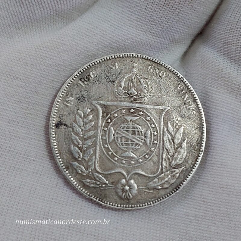 1.000 Réis Ano 1853 Prata 0,917 - Imagem 9