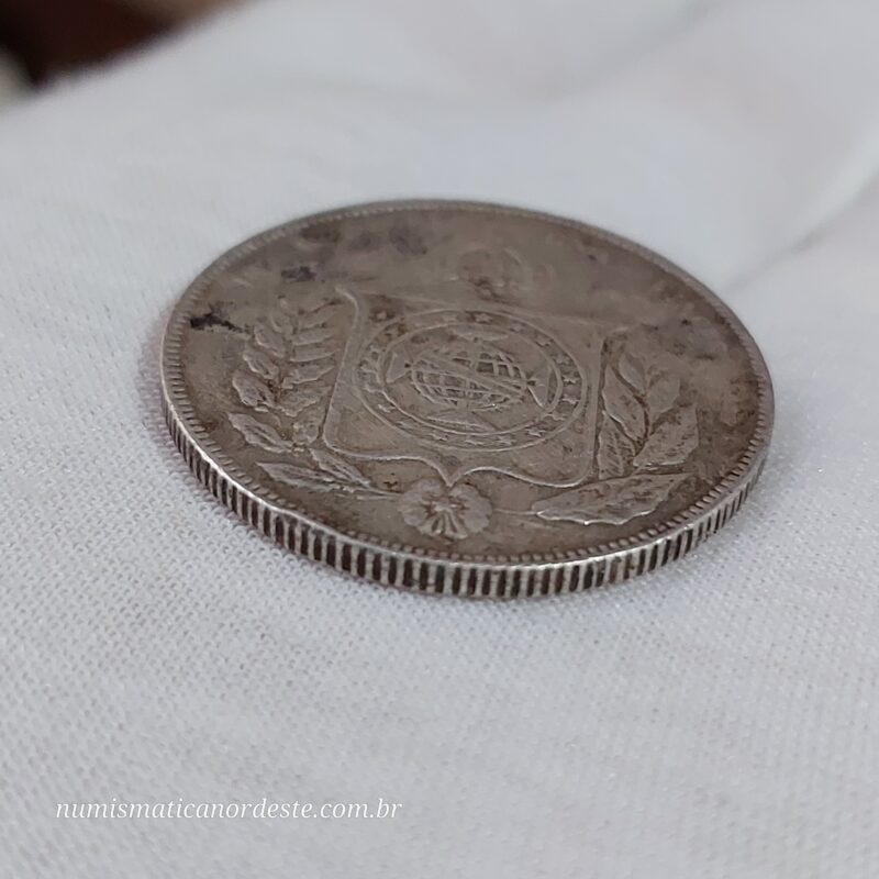 1.000 Réis Ano 1853 Prata 0,917 - Imagem 8
