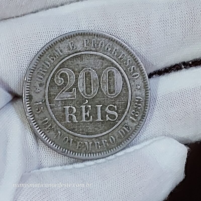 200 Réis Ano 1898 - República - Imagem 7