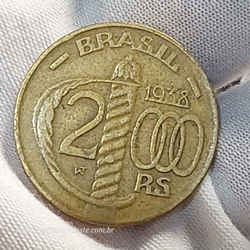 2.000 Réis Ano 1938 - Duque de Caxias - Poligonal - Imagem 3