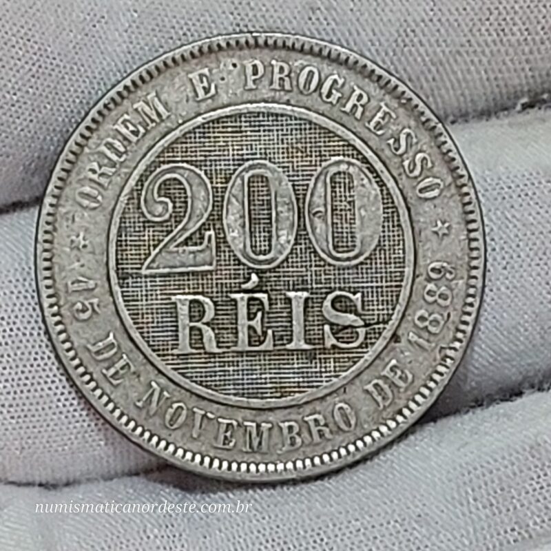 200 Réis Ano 1889 - República - Imagem 3