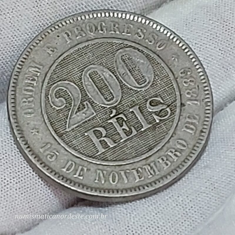 200 Réis Ano 1889 - República - Imagem 5