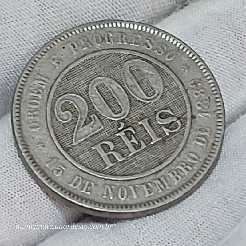 200 Réis Ano 1889 - República - Imagem 7