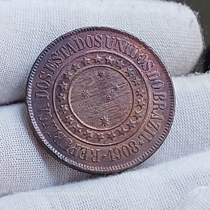 40 Réis Ano 1908 - República - Imagem 2