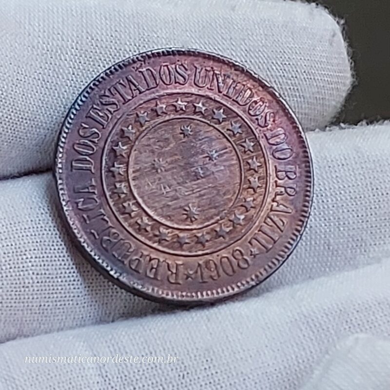 40 Réis Ano 1908 - República - Imagem 4