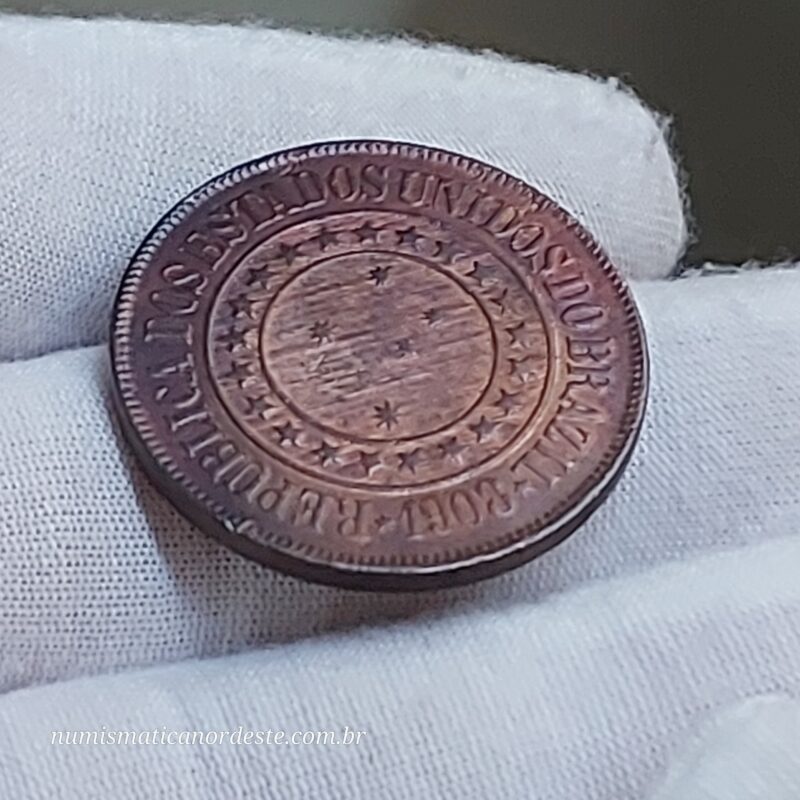 40 Réis Ano 1908 - República - Imagem 6