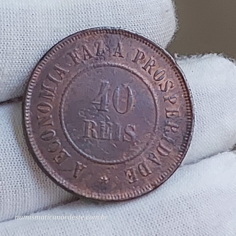 40 Réis Ano 1908 - República - Imagem 5