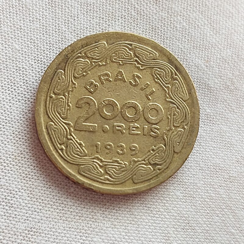 2.000 Réis Ano 1939 - Floriano Peixoto (2º Presidente do Brasil) - Imagem 3