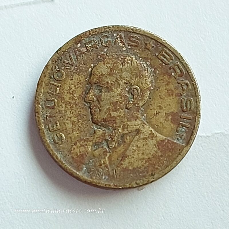 10 Centavos Ano 1942 de Níquel Rosa - Getúlio Vargas - Imagem 2
