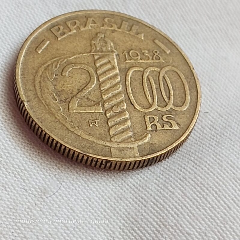 2.000 Réis Ano 1938 - Duque de Caxias - Serrilhada - Imagem 5