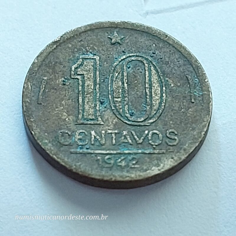 10 Centavos Ano 1942 de Níquel Rosa - Getúlio Vargas - Imagem 4