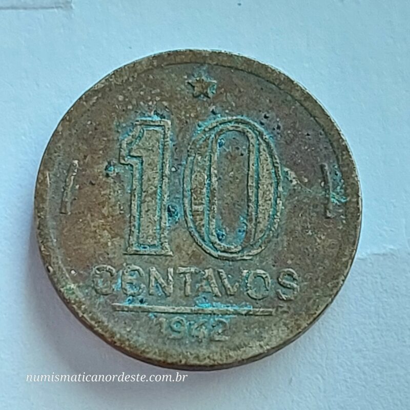 10 Centavos Ano 1942 de Níquel Rosa - Getúlio Vargas - Imagem 6