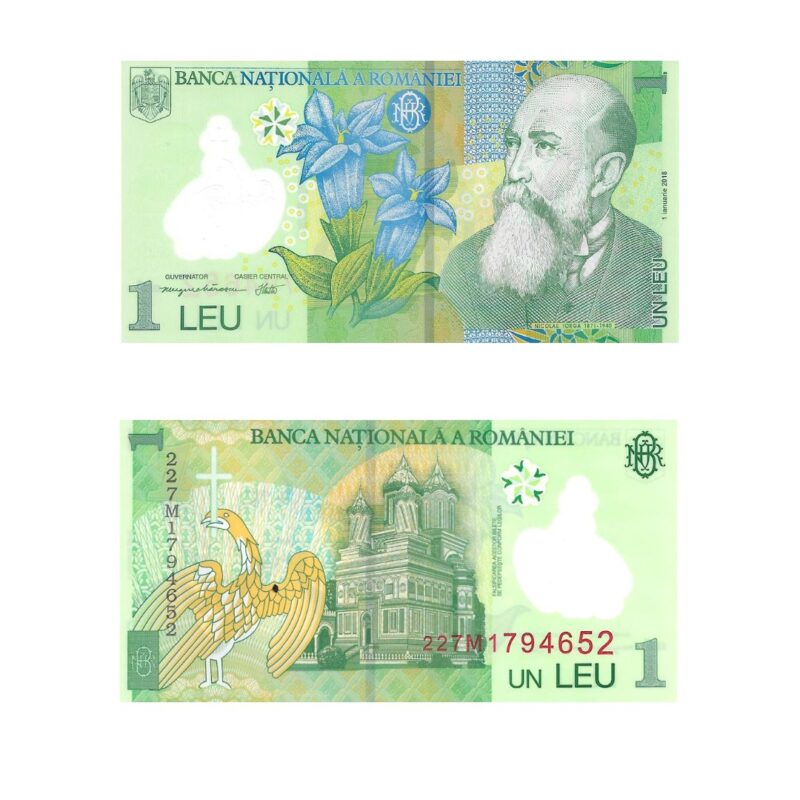 Cédula de 1 Leu da Romênia - Personagem: Nicolae Iorga de Polímero
