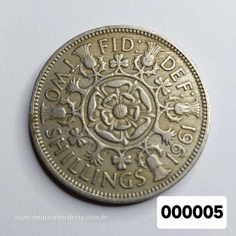 2 Shillings (Florin) Reino Unido Ano 1961