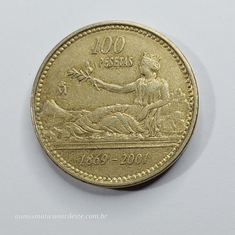 100 Pesetas Espanha Ano 2001 - Comemorativa ao 132 Anos da Peseta - Imagem 7