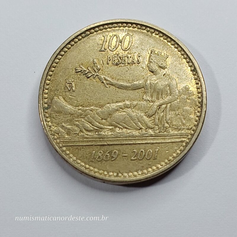 100 Pesetas Espanha Ano 2001 - Comemorativa ao 132 Anos da Peseta - Imagem 4