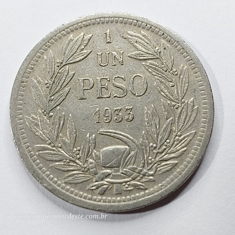 Moeda 1 Peso Ano 1933 – Chile | Peso Chileno Antigo - Imagem 5
