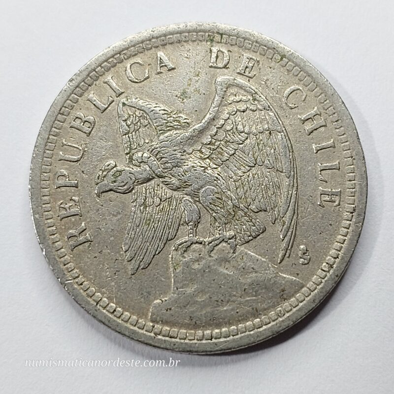 Moeda 1 Peso Ano 1933 – Chile | Peso Chileno Antigo - Imagem 6