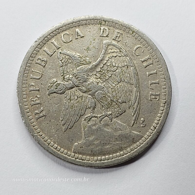 Moeda 1 Peso Ano 1933 – Chile | Peso Chileno Antigo - Imagem 2