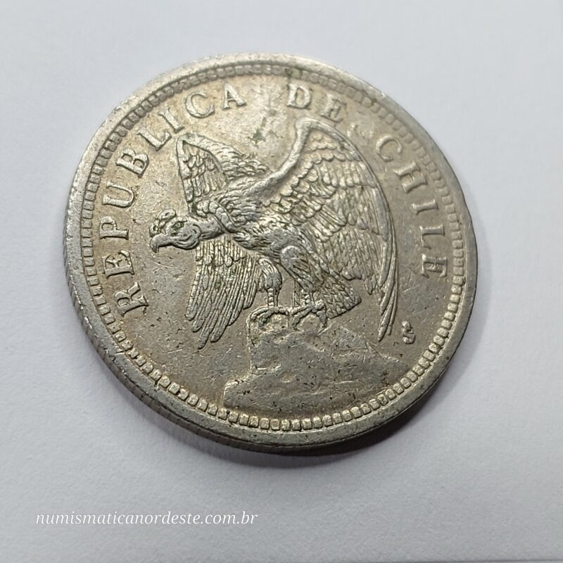 Moeda 1 Peso Ano 1933 – Chile | Peso Chileno Antigo - Imagem 4