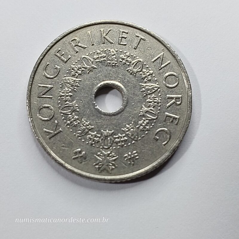 Moeda 5 Coroas Ano 1998 – Noruega | Harald V | Com Furo Central - Imagem 6
