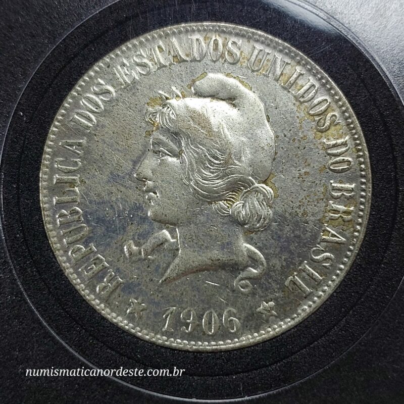 Moeda 2000 Réis Ano 1906 – Prata 0.900 | República do Brasil | Circulação Antiga - Imagem 6