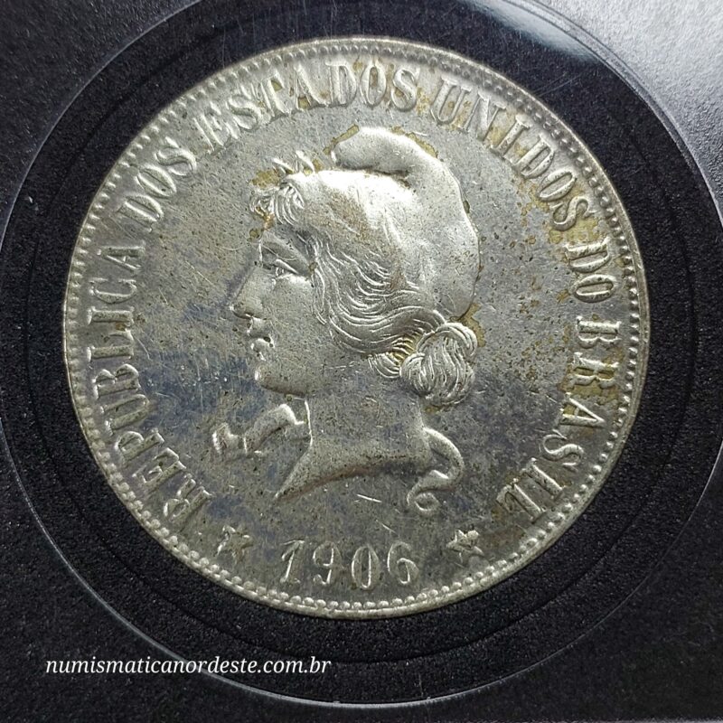 Moeda 2000 Réis Ano 1906 – Prata 0.900 | República do Brasil | Circulação Antiga - Imagem 2