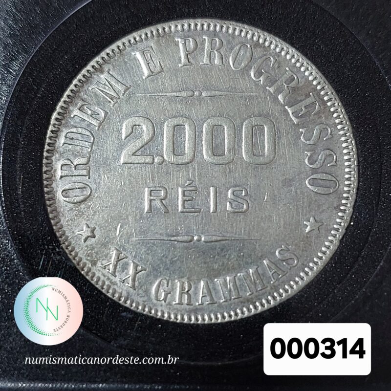 Moeda 2000 Réis Ano 1906 – Prata 0.900 | República do Brasil | Circulação Antiga