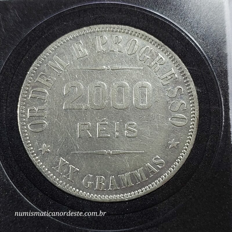 Moeda 2000 Réis Ano 1907 – Prata 0.900 | República do Brasil | Circulação Antiga - Imagem 5