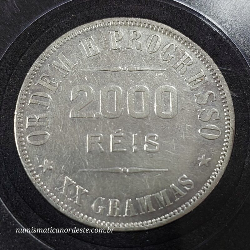 Moeda 2000 Réis Ano 1907 – Prata 0.900 | República do Brasil | Circulação Antiga - Imagem 9