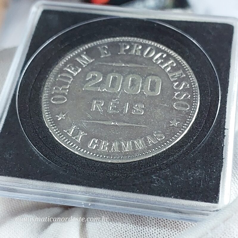 Moeda 2000 Réis Ano 1908 – Prata 0.900 | República do Brasil | Circulação Antiga - Imagem 3