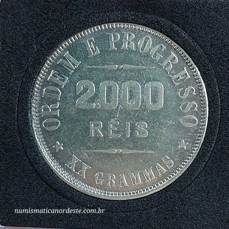 Moeda 2000 Réis Ano 1908 – Prata 0.900 | República do Brasil | Circulação Antiga