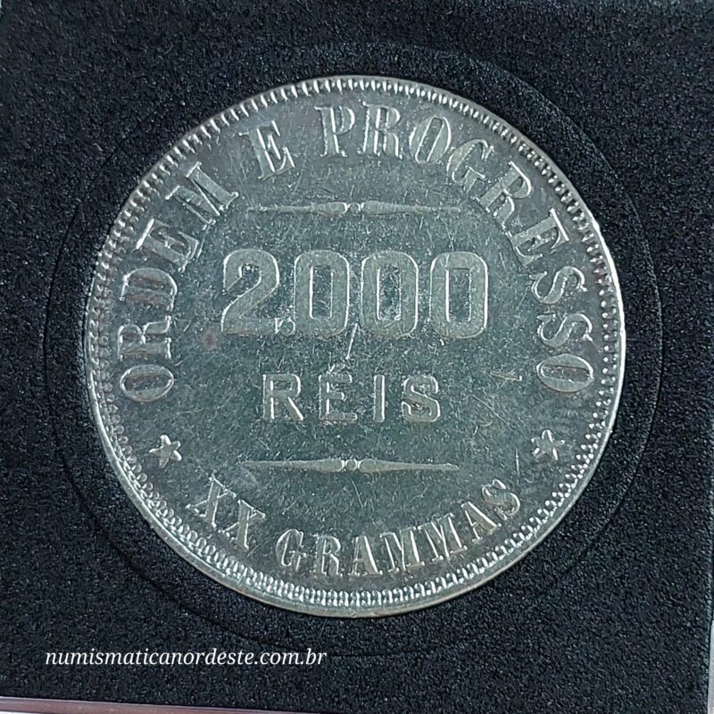 Moeda 2000 Réis Ano 1908 – Prata 0.900 | República do Brasil | Circulação Antiga - Imagem 5