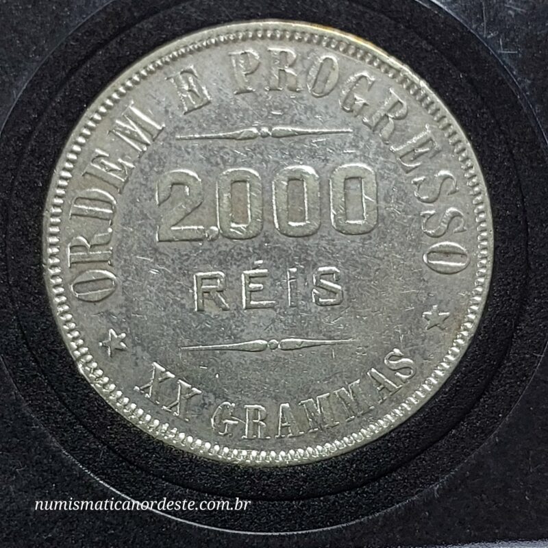 Moeda 2000 Réis Ano 1908 – Prata 0.900 | República do Brasil | Circulação Antiga - Imagem 9