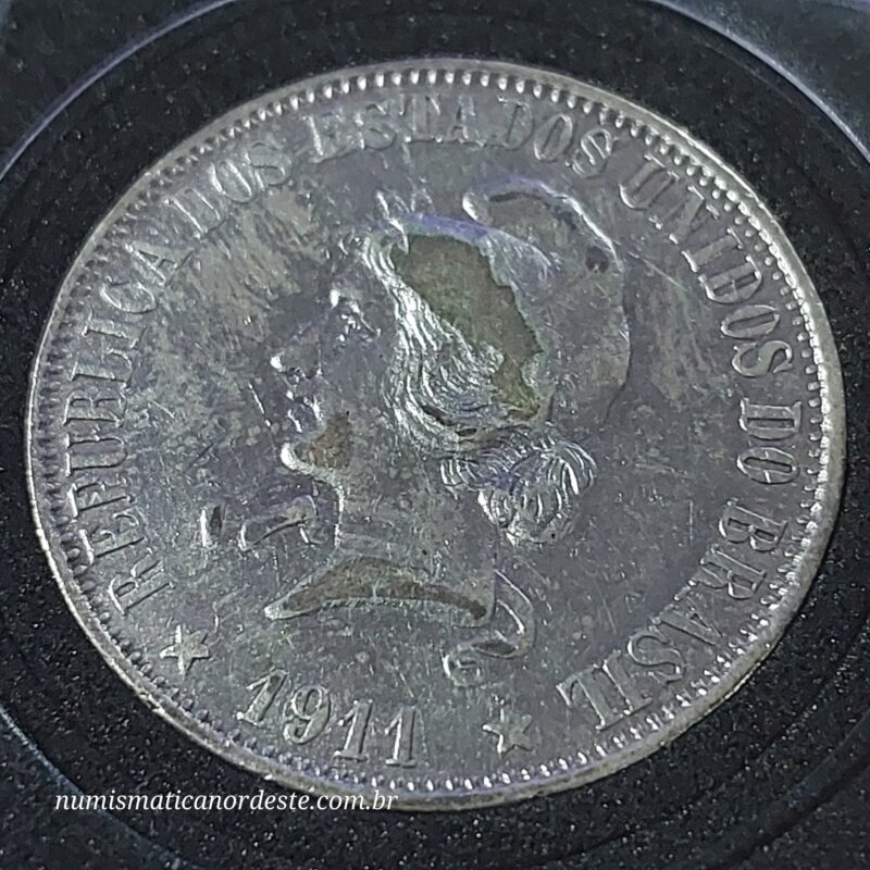 Moeda 2000 Réis Ano 1911 – Prata 0.900 | República do Brasil | Circulação Antiga - Imagem 10