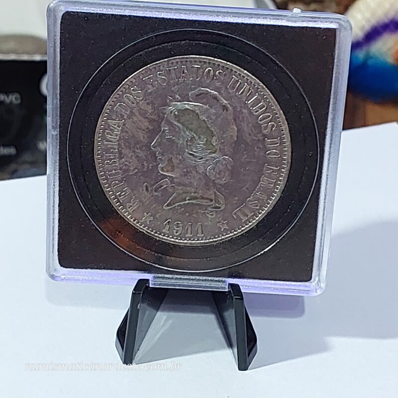 Moeda 2000 Réis Ano 1911 – Prata 0.900 | República do Brasil | Circulação Antiga - Imagem 4
