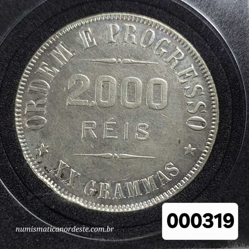 Moeda 2000 Réis Ano 1912 – Prata 0.900 | República do Brasil | Circulação Antiga