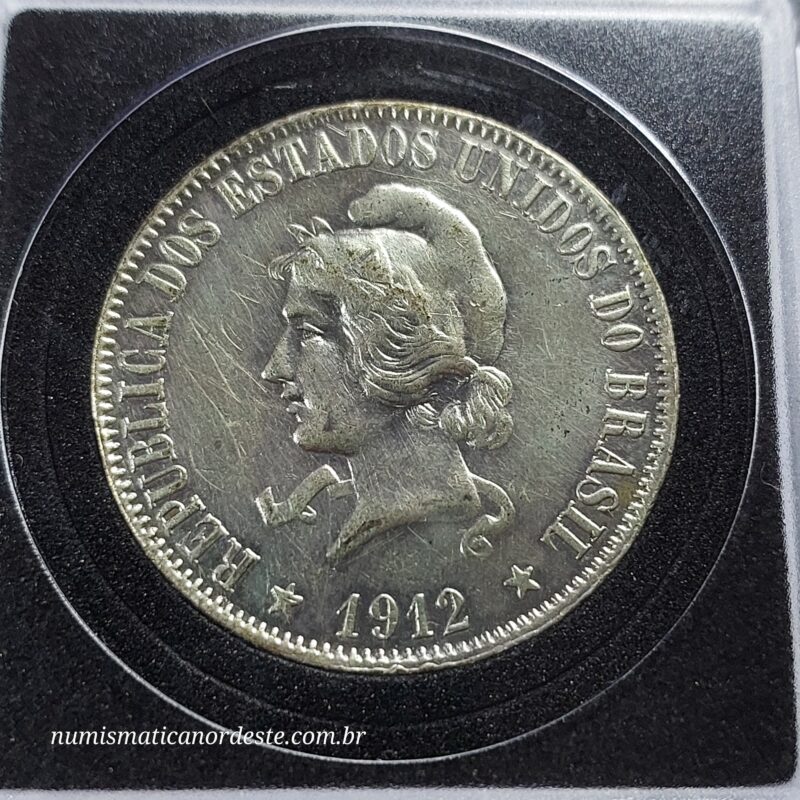 Moeda 2000 Réis Ano 1912 – Prata 0.900 | República do Brasil | Circulação Antiga - Imagem 6