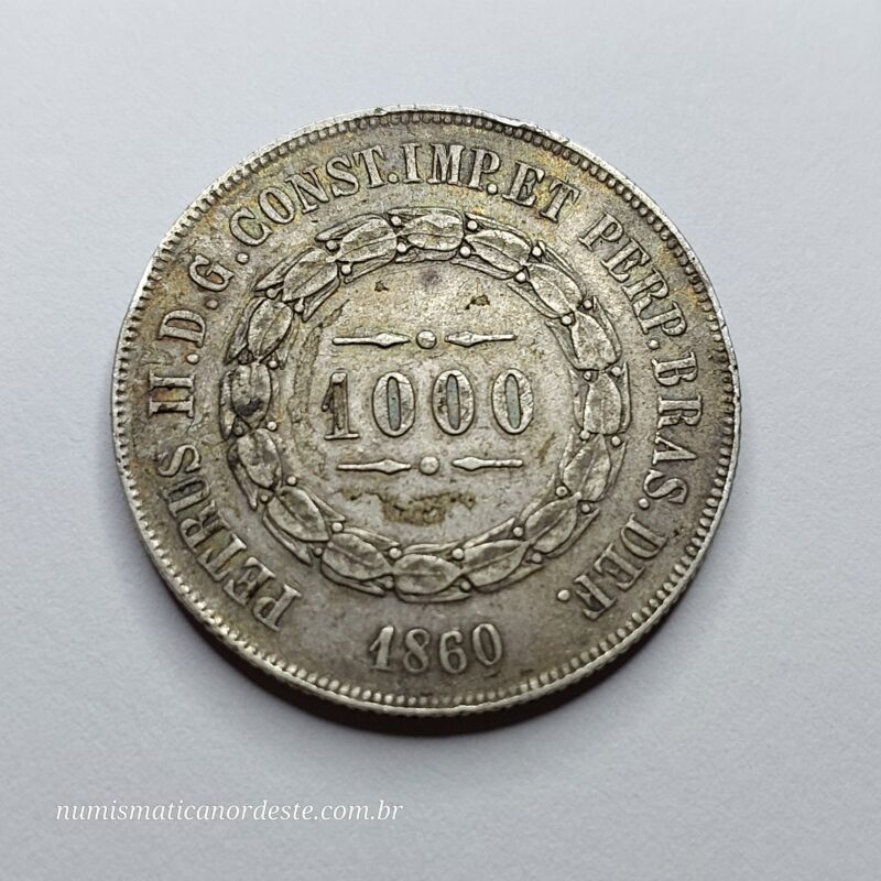 Moeda de 1.000 Réis Ano 1860 Prata 0,917 - Imagem 7
