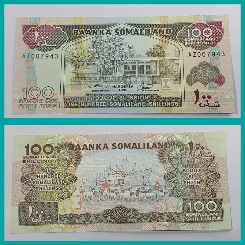 Cédula de 100 Xelins – Somalilândia | Banco Central de Hargeisa