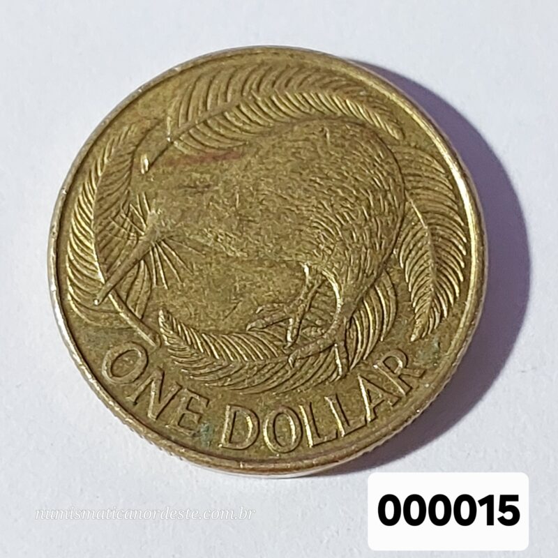 Moeda de 1 Dólar da Nova Zelândia Ano 1990 Soberana Elizabeth II